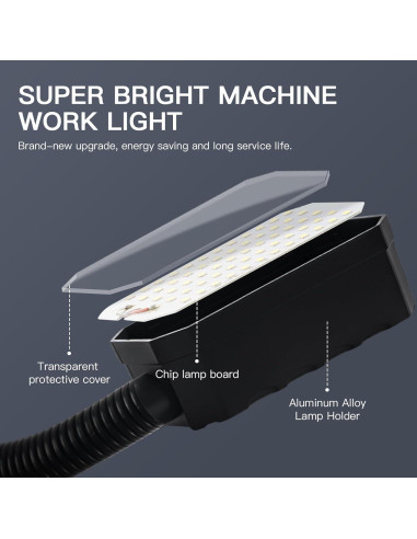 Luz de trabajo LED magnética 20W 2000LM cuello de ganso 50cm