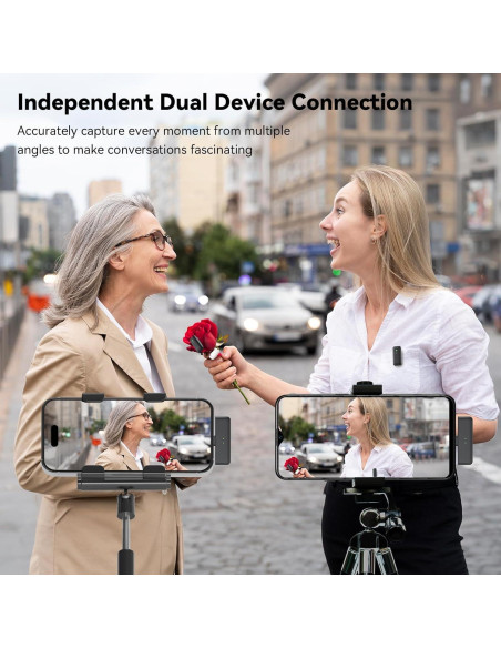 Micrófono Inalámbrico LEVN LM101 para iPhone/Android/PC, 30H Batería