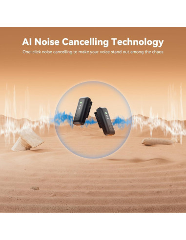 Micrófono Inalámbrico LEVN LM101 para iPhone/Android/PC, 30H Batería