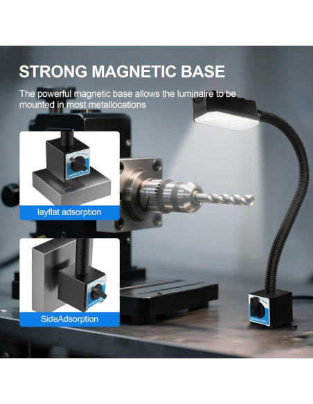 Luz de trabajo LED magnética 20W 2000LM cuello de ganso 50cm