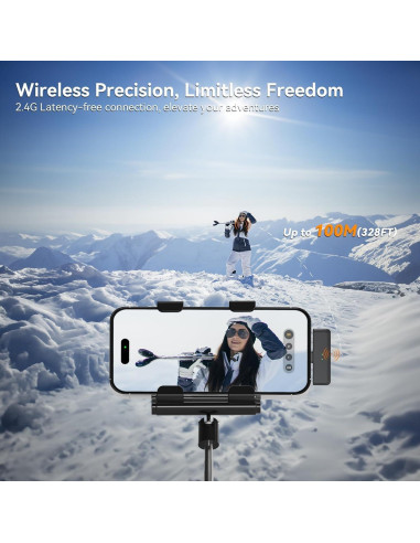 Micrófono Inalámbrico LEVN LM101 para iPhone/Android/PC, 30H Batería