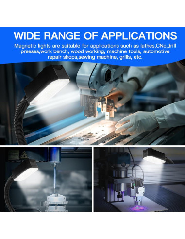Luz de trabajo LED magnética 20W 2000LM cuello de ganso 50cm