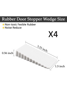 Paquete de 4 topes de puerta YOLCAR blancos antirayaduras 2