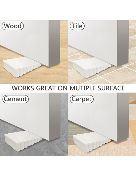 Paquete de 4 topes de puerta YOLCAR blancos antirayaduras