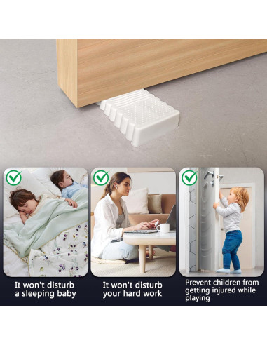 Paquete de 4 topes de puerta YOLCAR blancos antirayaduras