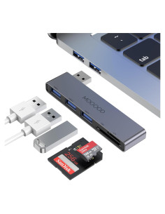 Hub USB MOGOOD 5 en 1 con Lector SD/TF y 3 Puertos