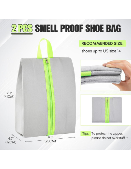 Bolsa para zapatos a prueba de olores Vincreem 41x23x12cm Gris