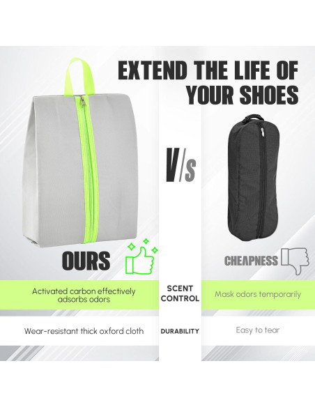 Bolsa para zapatos a prueba de olores Vincreem 41x23x12cm Gris