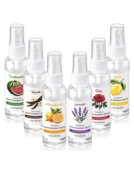 12 Sprays Desinfectantes de Manos Dansib 60ml Aromas Variados