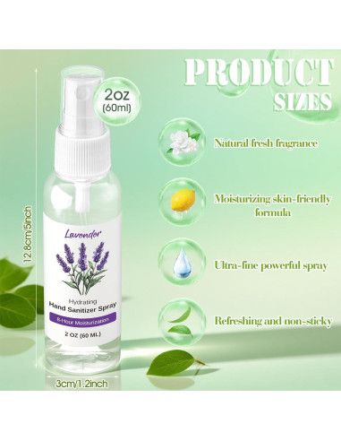 12 Sprays Desinfectantes de Manos Dansib 60ml Aromas Variados