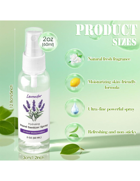 12 Sprays Desinfectantes de Manos Dansib 60ml Aromas Variados