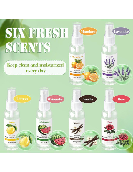 12 Sprays Desinfectantes de Manos Dansib 60ml Aromas Variados