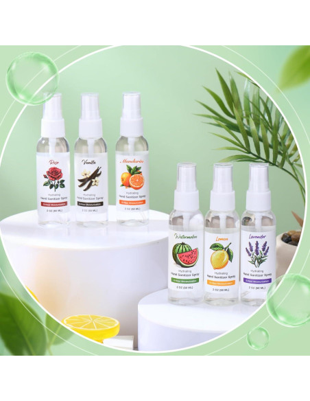 12 Sprays Desinfectantes de Manos Dansib 60ml Aromas Variados