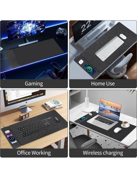 Alfombrilla de Carga Inalámbrica NovaPixel S88 - Negro