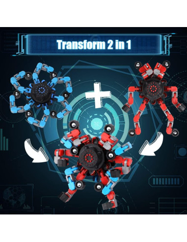 15PCS Juguete Robot Fidget Spinner Genérico Transformable