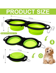 Tazón Plegable de Silicona para Mascotas GUANGZHOU 350 ml Verde 2