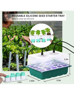 Kit de Inicio de Semillas SZSJA con Luz de Crecimiento 40 Celdas 2