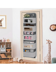 Organizador Colgante sobre la Puerta VERONLY 5 Bolsillos Gris 2