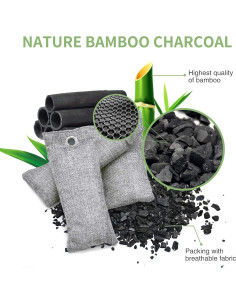 Paquete de 6 Bolsas de Carbón Activado de Bambú - Purificador de Aire 2