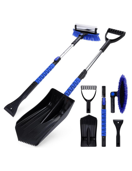Cepillo de Nieve y Raspador TONDA 4 en 1 Extensible Azul