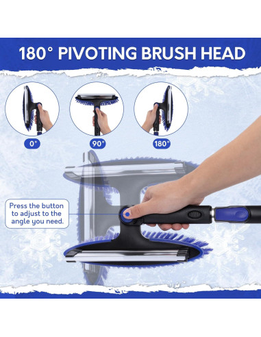 Cepillo de Nieve y Raspador TONDA 4 en 1 Extensible Azul