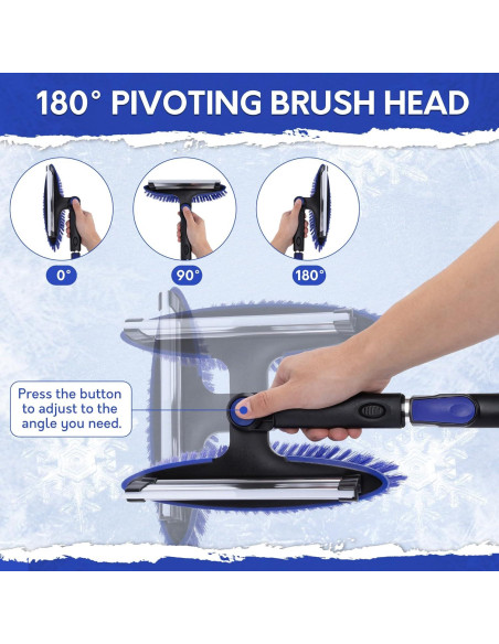 Cepillo de Nieve y Raspador TONDA 4 en 1 Extensible Azul