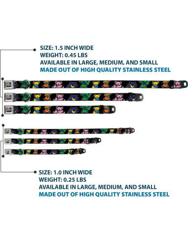 Collar para Perro Grateful Dead - Hebilla de Seguridad - 11-16.5"