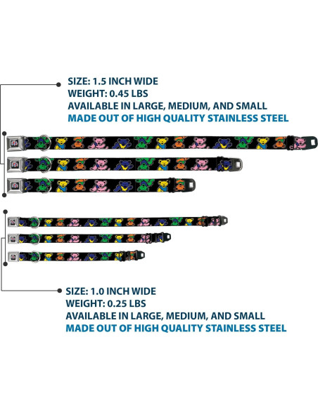 Collar para Perro Grateful Dead - Hebilla de Seguridad - 11-16.5"