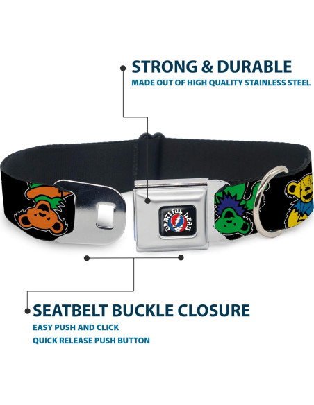 Collar para Perro Grateful Dead - Hebilla de Seguridad - 11-16.5"