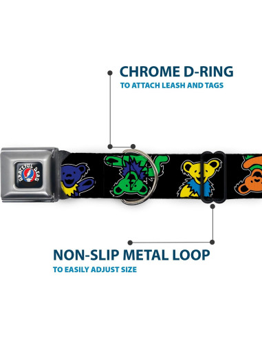 Collar para Perro Grateful Dead - Hebilla de Seguridad - 11-16.5"
