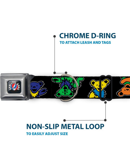 Collar para Perro Grateful Dead - Hebilla de Seguridad - 11-16.5"