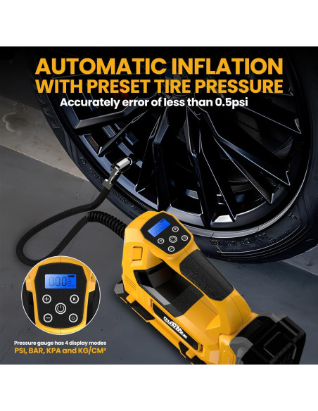 Compresor de Aire Inalámbrico GUNOZE 20V 150PSI Portátil