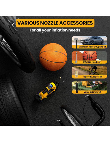 Compresor de Aire Inalámbrico GUNOZE 20V 150PSI Portátil