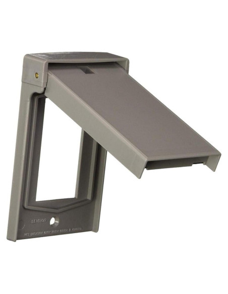 Cubierta de Pared Leviton 1-Gang Resistente a la Intemperie Gris