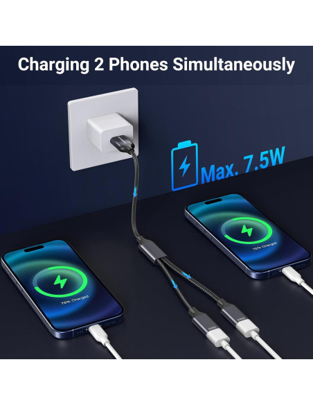 Divisor USB 1 a 2 Salidas KiWiBiRD para Carga y Datos