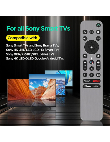 Control Remoto de Voz Piudekei RMF-TX910U para TV Sony Bravia 4K