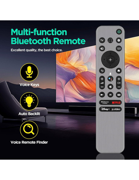 Control Remoto de Voz Piudekei RMF-TX910U para TV Sony Bravia 4K
