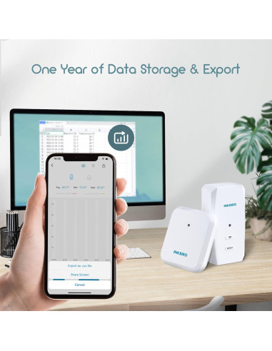 Termómetro e Higrómetro INKBIRD WiFi 3 Sensores Portátiles