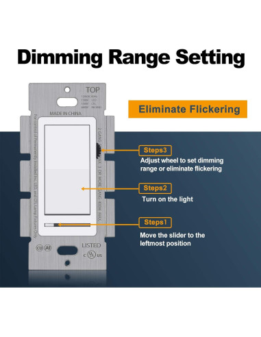 Interruptor Regulador de Luz BESTTEN Moderno 3 Vías LED CFL