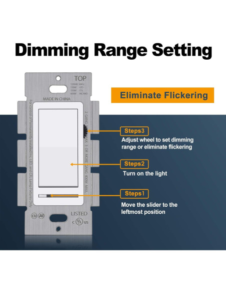 Interruptor Regulador de Luz BESTTEN Moderno 3 Vías LED CFL