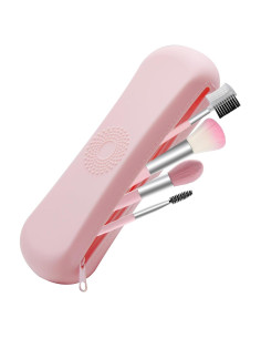 Porta Pinceles de Maquillaje NICKTI Rosa, Organizador Portátil