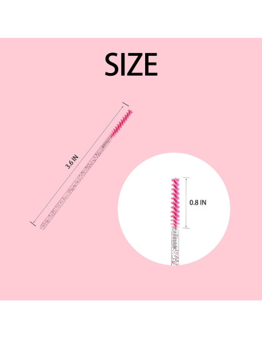 Cepillos de Pestañas Desechables CORCONESS 50 Pcs Rosa
