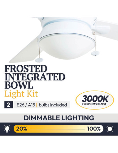 Ventilador de Techo Prominence Home Auletta 132 cm Blanco LED