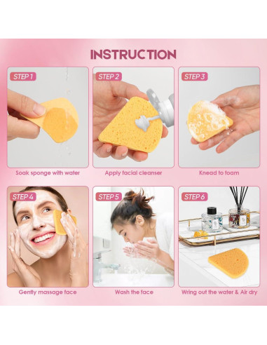 Esponjas Faciales Comprimidas AIDEA - 96 Cuentas Naturales