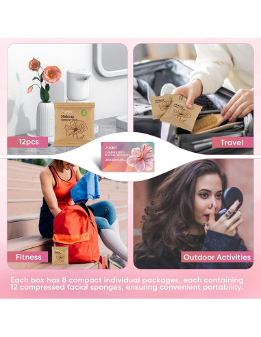 Esponjas Faciales Comprimidas AIDEA - 96 Cuentas Naturales