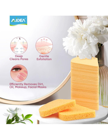 Esponjas Faciales Comprimidas AIDEA - 96 Cuentas Naturales
