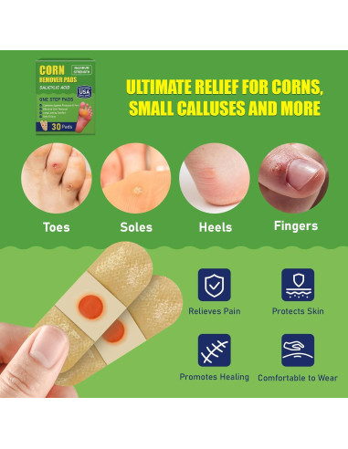 Almohadillas para Callos WABRINY - Eliminación Rápida y Efectiva, 30 Unidades