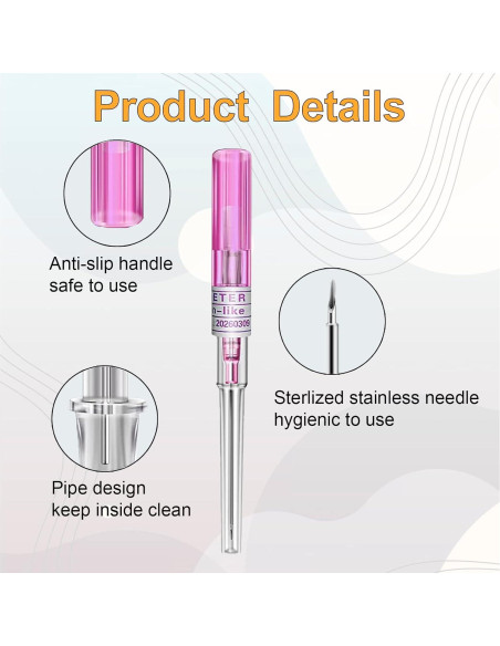 Agujas de Perforación de Catéter Desechables 20G - 10 Piezas