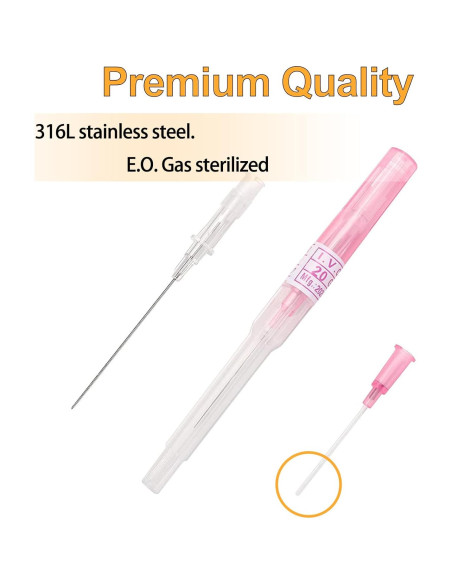 Agujas de Perforación de Catéter Desechables 20G - 10 Piezas