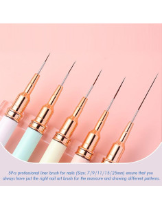 Set de Pinceles para Uñas JASSINS - 5 Piezas 7-25mm 2